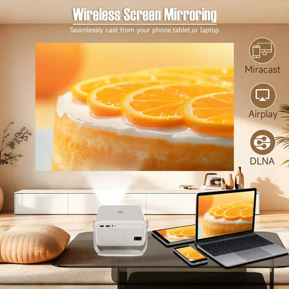 650ANSI L018 8K Native Portable Projector 1080P Auto Focus Keystone Correction Android 14 BT5.4 WIFI6 360° Home Cinema